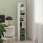 Furinno LUDER Book Shelf, 6-Tier Tall Modern Bookshelf, Bookcase with Open Shelves, 9.3 x 12 x 71, for Living Room, Bedroom, Home Office, White