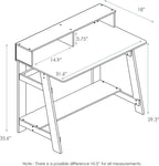 Furinno Simplistic A Frame Computer Desk, 17.9"D x 31.6"W x 35.5"H, Columbia Walnut
