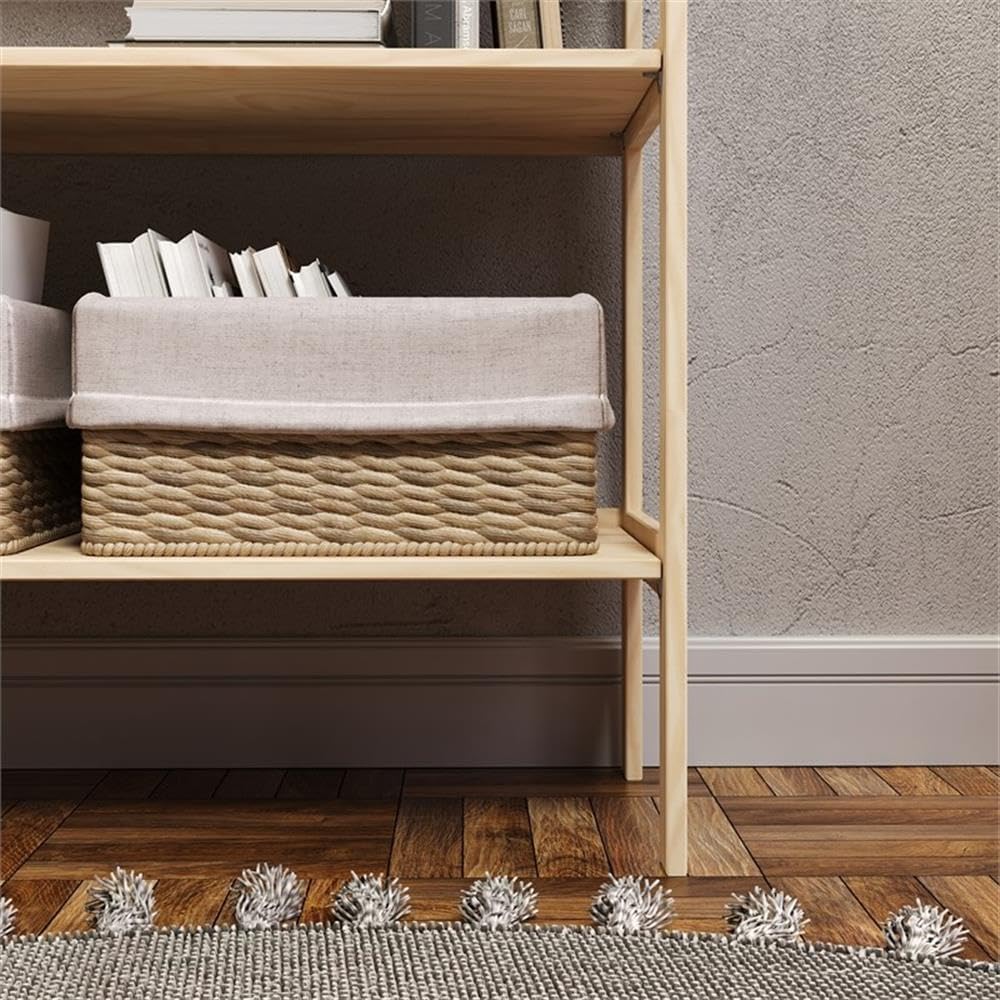 Pemberly Row Modern Solid Wood 4-Shelves Folding Bookcase/Pantry in Unfinished