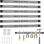 Goplus 6PCS 18" Magnetic Tool Holder, Wall Mounted 176LBS Capacity Magnetic Tool Organizer, Heavy Duty Metal Tool Rack, Tool Magnet Bar, Magnetic Tool Holder Strip for Garage Workshop