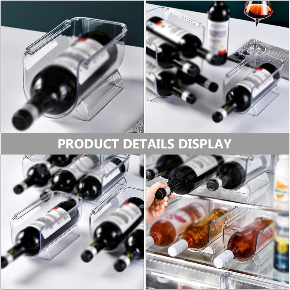 SHINEOFI 8Pcs Stackable Acrylic Wine Bottle Holder Wine Storage Rack Single L...