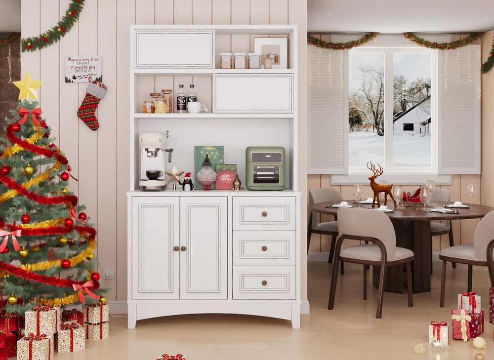 BLANKSPACE 71" Tall Kitchen Pantry Cabinet with Microwave Shelf Built-in...