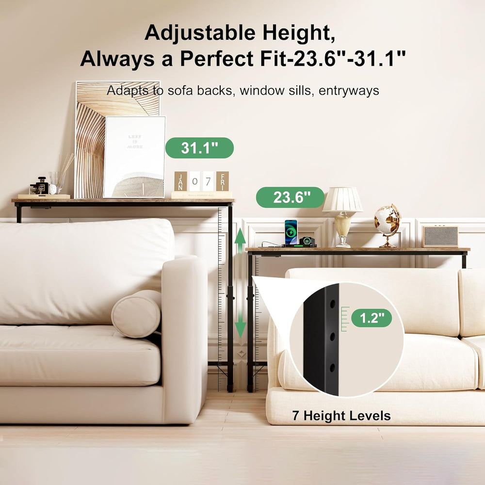 2 Pack 79" Behind Couch Table with Adjustable Height Narrow Console Sofa...