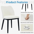Wooden Dining Chairs Set of 4, Upholstered Kitchen Dining Room Chairs with Padded Seat and Wood Legs, Modern Fabric Side Dinner Chair for Kitchen, Dining Room, Restaurant, Cafe