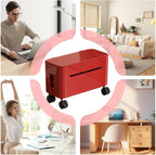 Cord Management Box, Wire Storage with Wheels and Tabletop Charger Organizer, Cable Storage Solution for Home, Office, Dormitory, Gaming Setup, TV Stand, Computer Desk, Tech Enthusiasts, Renters