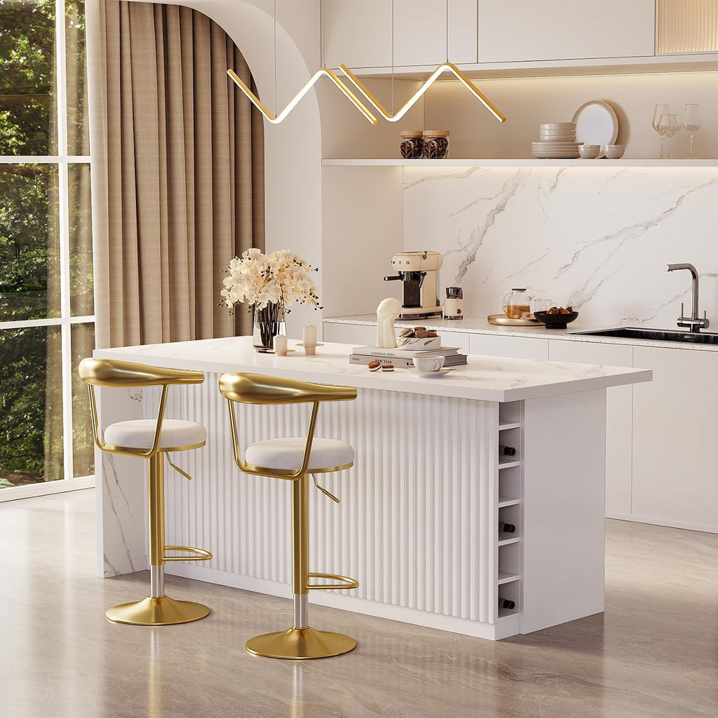 homary Kitchen Island with Storage & Wine Rack, 72" Modern White Kitchen Cabinet with Sintered Stone Top, Large Fixed Island with 3 Drawers & 6 Adjustable Shelves, Without Bar Stools
