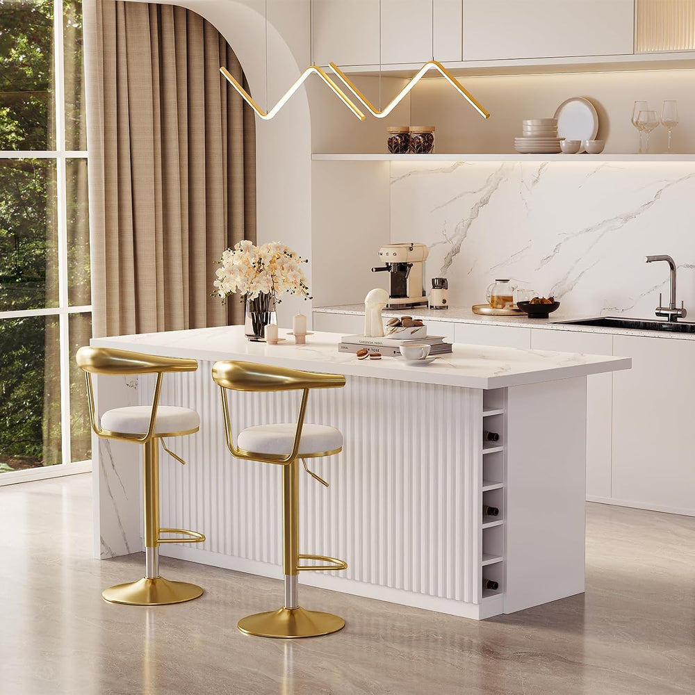 homary Kitchen Island with Storage & Wine Rack, 72" Modern White Kit...