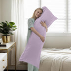 TELUS Body Cooling Pillow Case Cover, Bamboo Rayon & Lyocell Pillowcase with Zipper Closure, Breathable Pillow Case for Hot Sleepers and Night Sweats, 20x54 inches, Light Purple