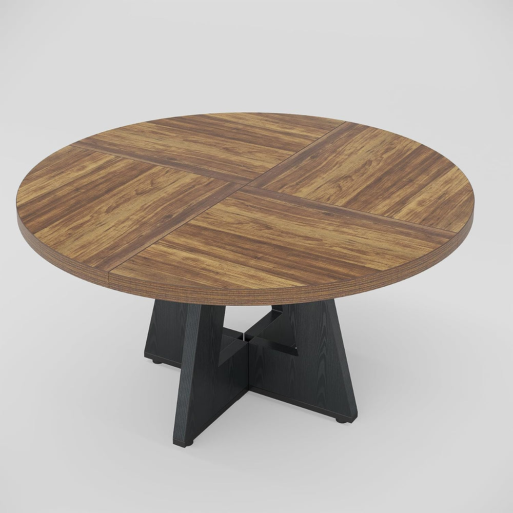 Tribesigns 47 inch Round Dining Table Wood Kitchen Table for Dining Room, 47&...