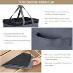 DOKEHOM 90L X-Large Laundry Basket with Removable Wash Bag on Wheels, Collapsible Rolling Laundry Hamper, Foldable Clothes Organizer, Folding Washing Bin (Grey)
