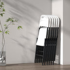 Nazhura 350 Weight Limit Heavy Duty Plastic Folding Chair with Reinfoced Steel Frame for Indoor and Outdoor, Wedding, Party, Restaurant, Meeting Room, Patio and Garden (8, White)