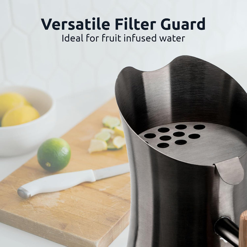 Invigorated Water Alkaline Water Filter Pitcher, Stainless Steel, 8-Cups