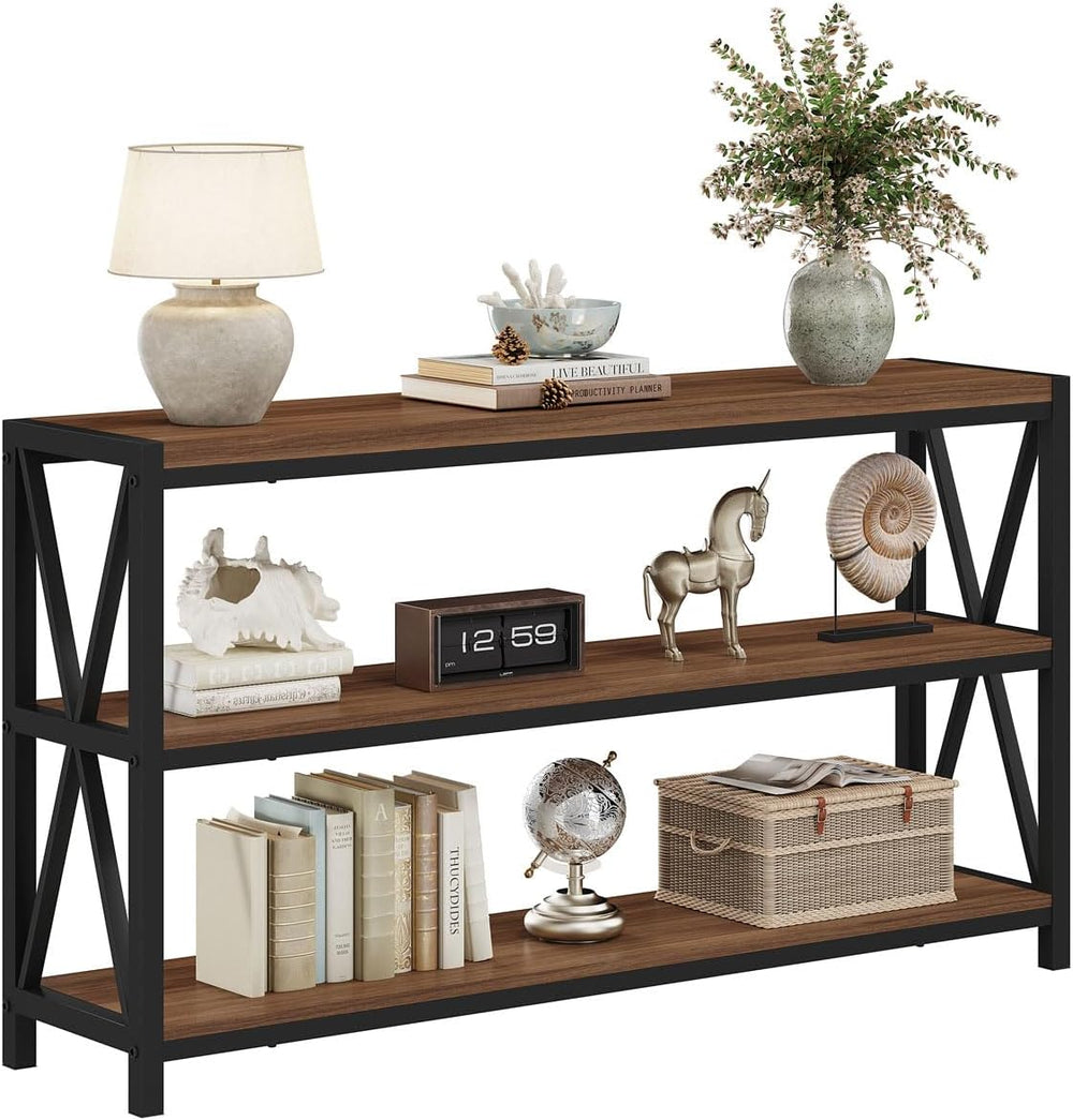 FATORRI Console Table for Entryway, 55 Inch Modern Entry Table with 3 Tier Sh...