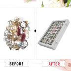 Velvet Jewelry Tray 48 Grid Jewelry Display Tray Organizer Box with Transparent Lid Rings Earrings Necklaces Pendants Display Box Suitable for Women and Girls (Grey)
