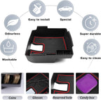SKTU for 2020 2021 2022 2023 2024 2025 2026 Toyota Corolla Center Console Organizer 2023 2024 2025 2026 Corolla Accessories Center Console Tray Insert Organizer ABS with USB Hole and Coin Holder (Red)