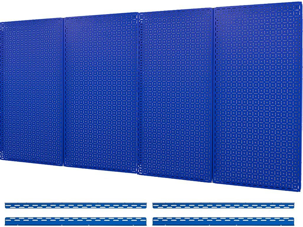OmniWall 16" x 32" Metal Pegboard Panel 4-Pack for Garage & Home Wall Storage Organization System (Blue)