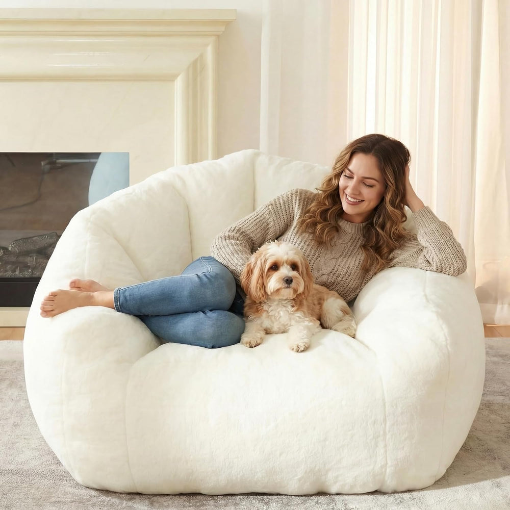 HUGHEAVEN Max Giant Bean Bag Chair, Bean Bag Sofa for Adults & Teens | Ov...