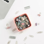 Ceramic Paper Clip Holder for Desk Cute Binder Holder Paperclip Holders for Office Paper Clips Dispenser Organizer desk décor (pink)