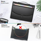 25 Pockets Accordion File Organizer with Handle,Expanding File Folder for Paper/Document/Bill,Portable Filing Box,Visible Window,Quick Search,Expandable Bottom,Large Capacity,A4/Letter Size