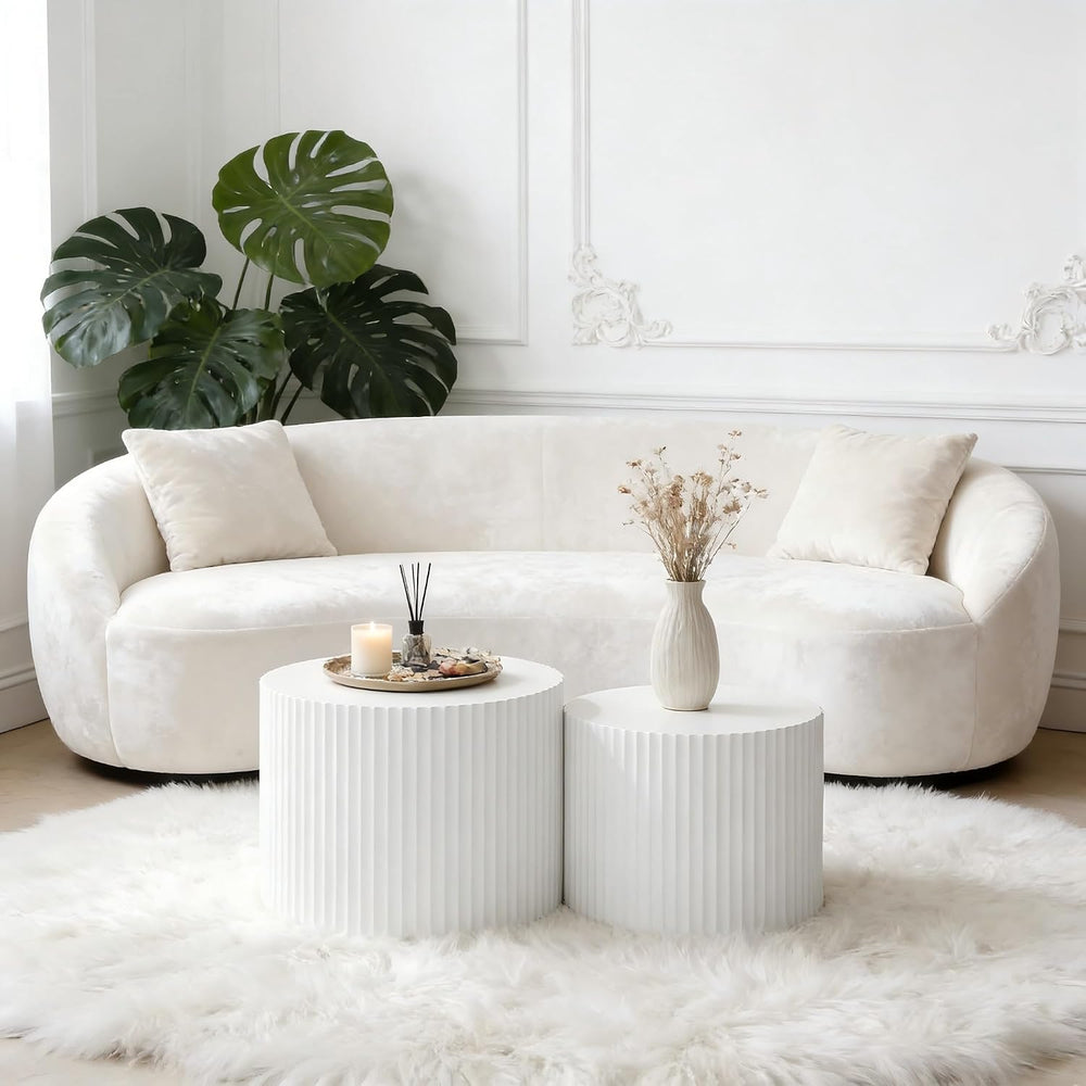 KEVINSPACE Round Coffee Table Set of 2 Nesting CoffeeTable Modern for Living ...