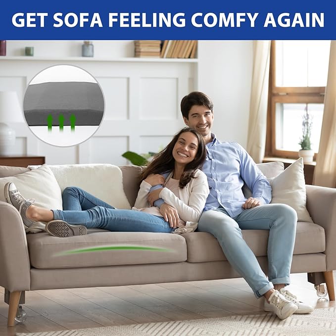 Sofa Couch Cushion Support for Sagging Seats, Trapezoidal 20" x 20" High Density Foam Replacement for Sofa Furniture Seats, Set of 2