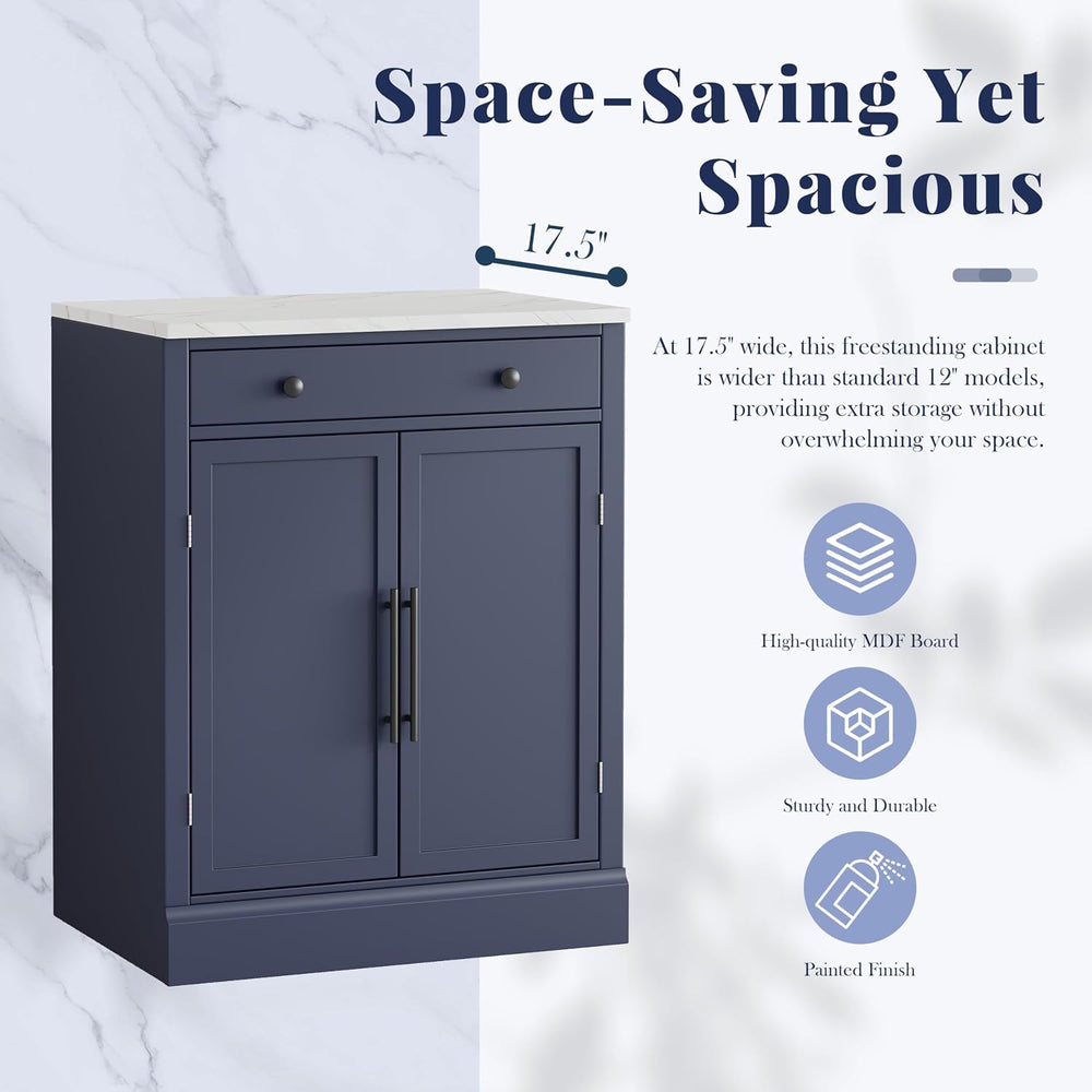 Merax Kitchen Pantry Storage Cabinet Freestanding Cupboard with Darwer, 2 Adj...