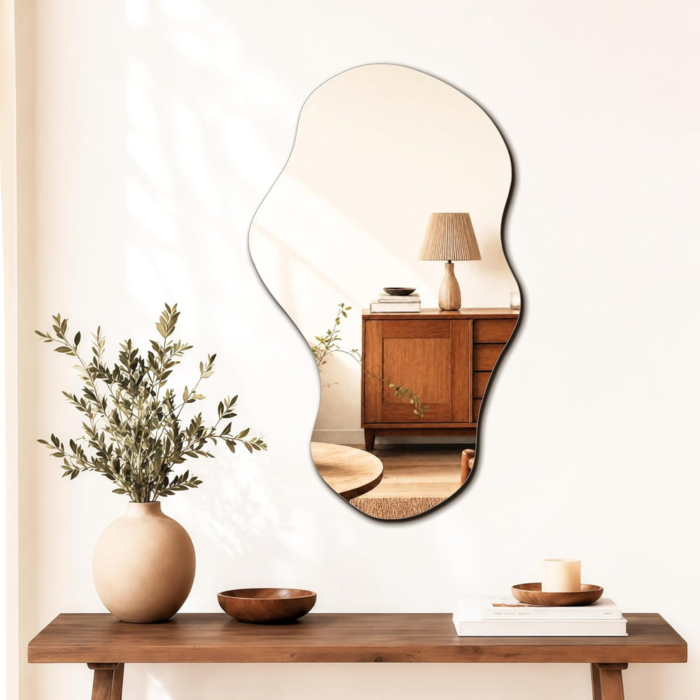 PERFNIQUE Irregular Wall Mirror Asymmetrical Mirror, 28''x17''...