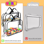 8 Packs Large Toy Storage Bags, Reusable Clear PVC Board Game Storage, Toy Storage Organizer Bags with Zipper for Building Blocks, Puzzle and Handmade Accessories, Clear Toiletry Bag