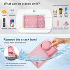 Lap Beanbag Tablet Pillow Stand with Snack Bowl and 360° Rotating Arm, Adjustable iPad Holder for Bed, Couch, and Recliner, Compatible with 4.7"-13" Kindle, iPad, Tablet, Phone,Pink