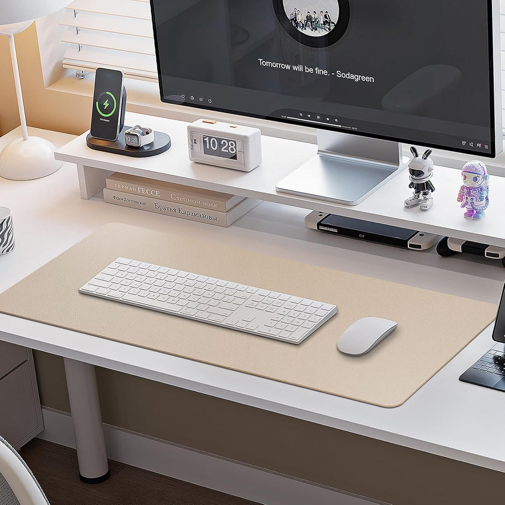 Boutilon Leather Desk Pad Protector,Non-Slip Mouse Pad,Laptop Desk Pad,Office...