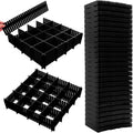 45 Pack Drawer Dividers, Plastic Adjustable Drawer Storage Organizer for Tidying Clutter Socks, Underwear, Makeup, Kitchen, Dresser Black