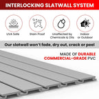 DLDIRECT 3 Colors - Slatwall Panel Garage Organizer: Heavy Duty Wall Mounted PVC Rack, Interlocking Slat Paneling for Garage Storage, Slotwall Board, Shelves System