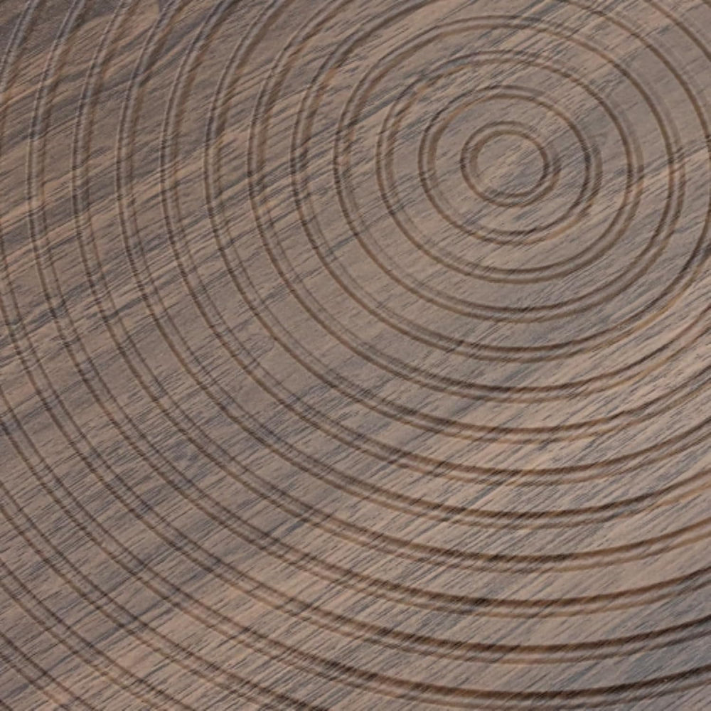 Set of 2 Small Round Side Table Wooden Concentric Circles Coffee Table for Tw...