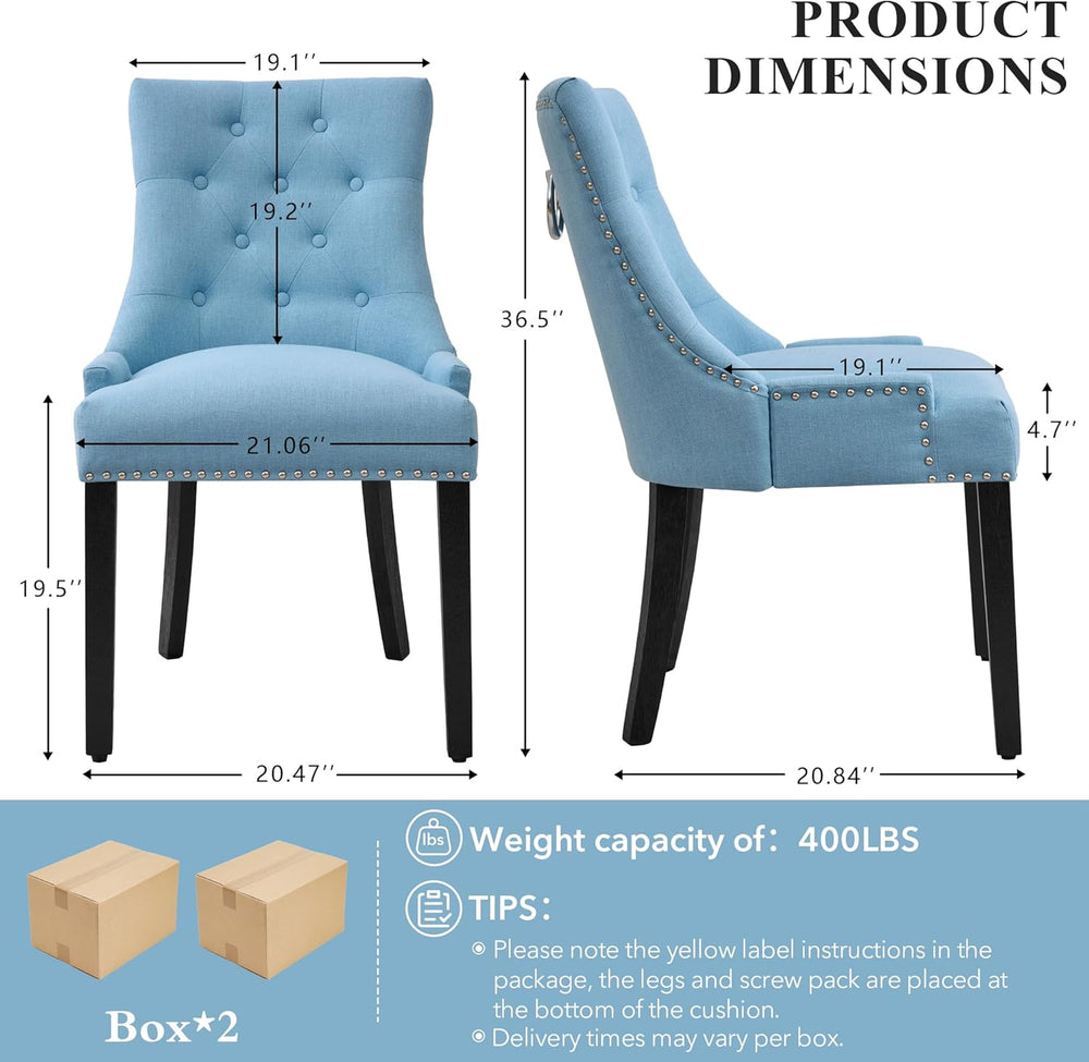 adochr Dining Chairs Set of 4, Upholstered Fabric Dining Room Chairs with Nai...