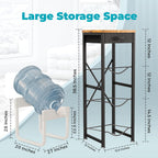 5 Gallon Water Jug Stand & Holder – 3-Tier Water Bottle Rack Organizer with Stainless Steel Stand, BPA-Free Fast-Flow Spout, Heavy-Duty Wood Top Shelf for Kitchen & Office
