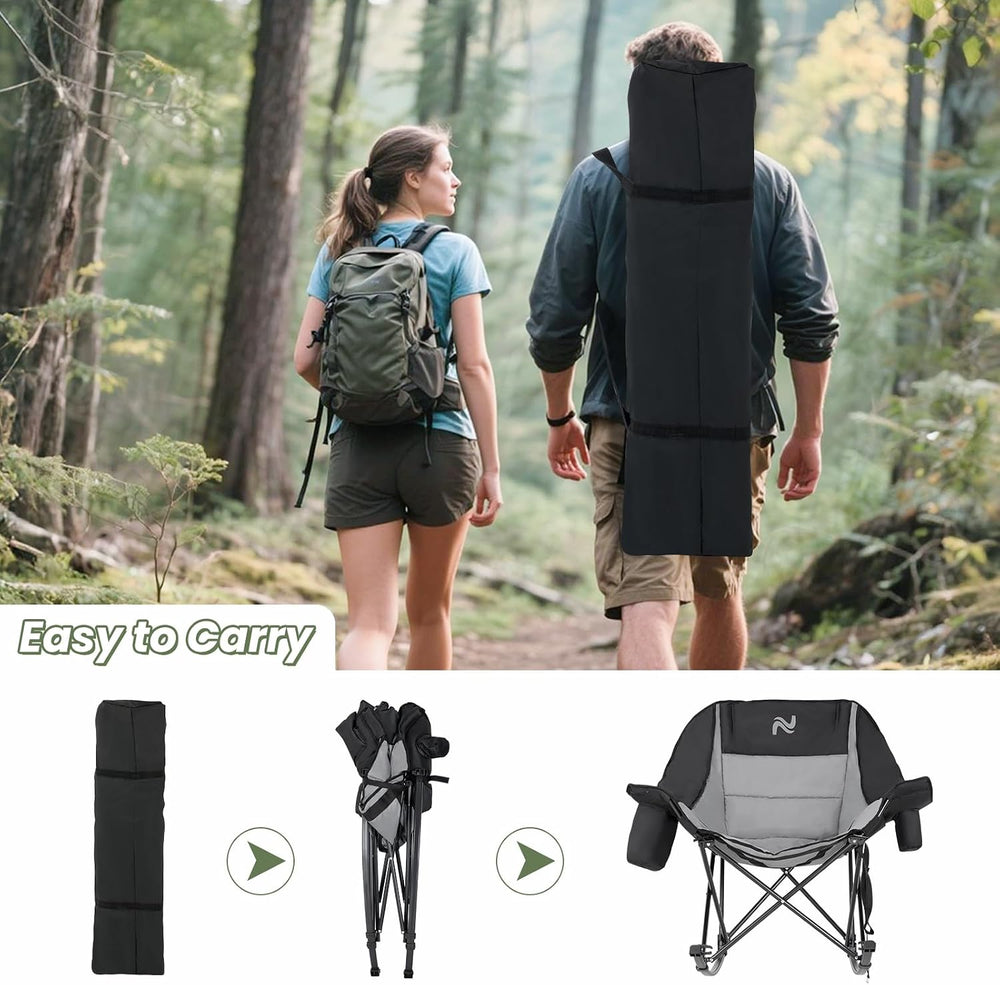 ABORON Oversized Rocking Chair for Adults, 400 lbs Heavy Duty Camping Chair |...