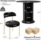 SoarFlash Kitchen Table and Chairs for 2, 31.5" Dining Table Set for 2 with Upholstered Chairs, 3 Piece Kitchen Table Set with Storage Shelf for Small Space, Apartment