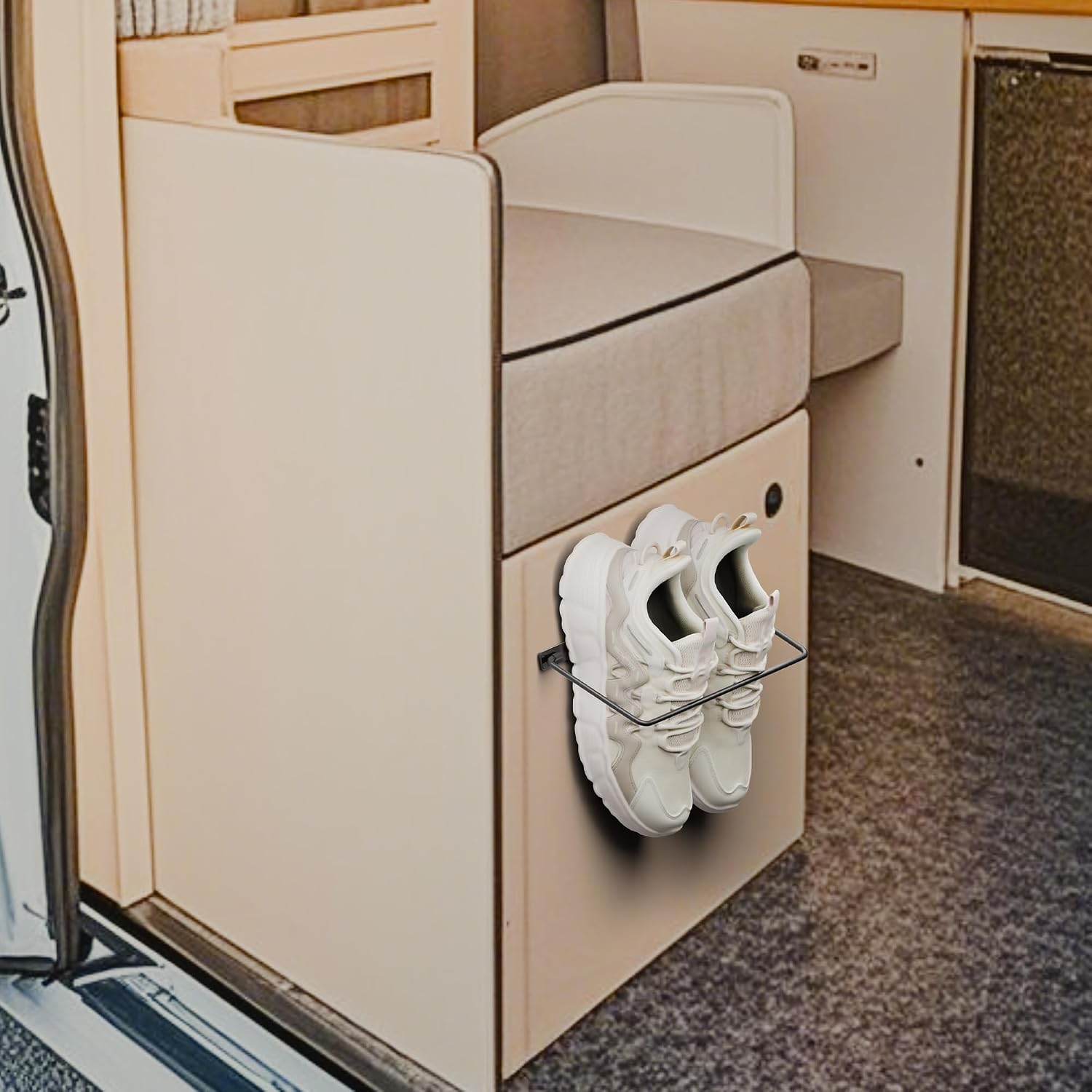 Foldable RV Shoe Rack - Wall Mounted Shoe Storage. | Car Shoe Holder Space Saver, Hanging Shoe Organizer for Various Shoes in Camping RV Travel, 2 Pack.