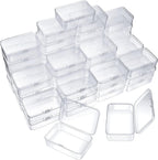 SATINIOR 48 Packs Clear Small Plastic Containers Transparent Storage Box with Hinged Lid for Small Items Crafts Jewelry (3.27x2.13x1.02 Inches)