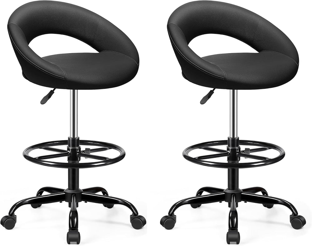 BESTFAIR Office Drafting Chair, Counter Height Barstools with Back Support