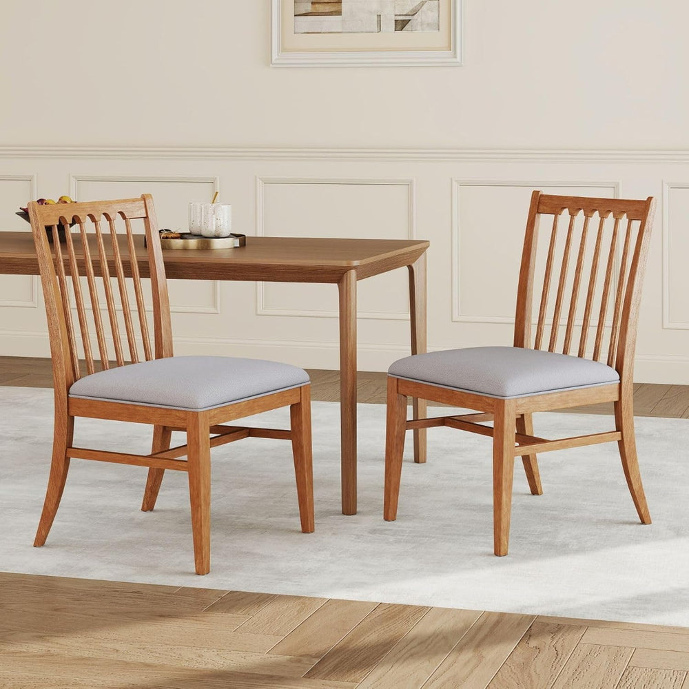 Wood Dining Chairs Set of 2, Upholstered Farmhouse Dining Room Chair, Chenill...