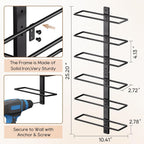 B4Life Wine Rack Wall Mounted 6 Bottles, Metal Hanging Wink Racks for Wall | Collectors, Liquor, Champagne, Under-Stair Walls, Wine Cellars, Decorative Display With Empty Bottles, Home Bar, Cellar