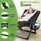 Oversized Zero Gravity Chair, 33In XXL 500LBS with Cushion | Anti Gravity Recliner Lounge Chair with Aluminum Alloy Lock & Footrest, 90-170° Adjustable, for Lawn Patio Indoor Outdoor