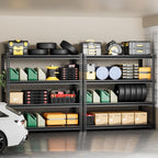 4-Tier 40" W X 20" D X 60" H Storage Shelves 2500LBS Garage Shelving Metal Storage Shelf Adjustable Metal Racks with Shelves Heavy Duty Shelving Units and Storage Utility Shelf (Black)