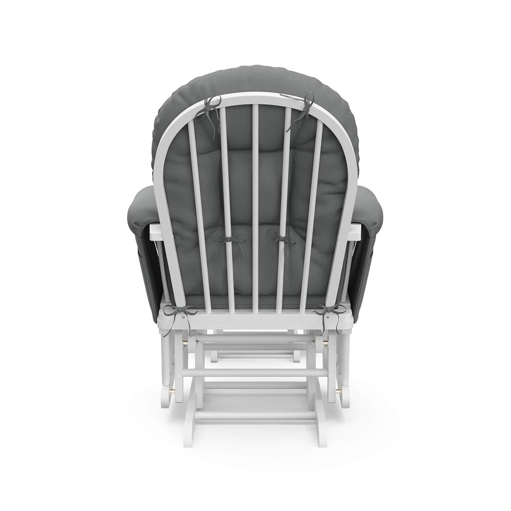 Storkcraft Premium Hoop Glider & Ottoman, White/Gray