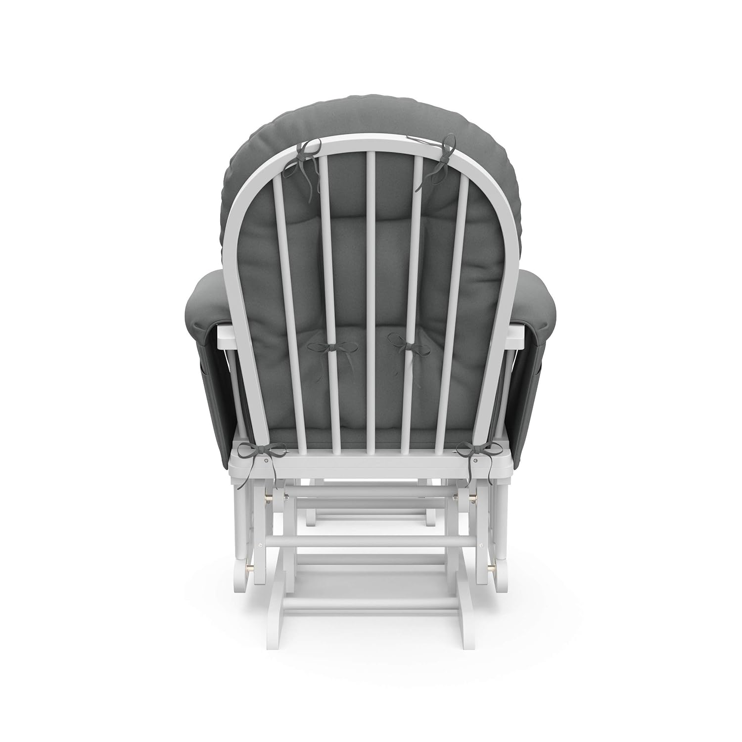 Storkcraft Premium Hoop Glider & Ottoman (White/Gray) — GREENGUARD Gold Certified Nursery Glider, Solid Wood Craftsmanship, Smooth-Gliding, Award-Winning