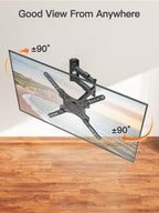 ELIVED TV Wall Mount for Most 26-60 Inch TVs, Wall Mount Bracket Max VESA 400x400mm, Swivel and Tilt Full Motion TV Mount with Single Stud Perfect Center Design, Corner Mount Holds up to 77 lbs.