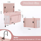 Dual-purpose Bedside Caddy Bedside Organizer, Bed Caddy with 6 Pockets, Versatile Bedside Storage Solution Magazine Remotes holder, ideal for Home, Dorm, Hospital, Crib Bed (Pink 2pcs)