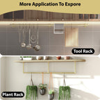 Wall Mounted Clothes Rack, 72" Industrial Pipe Clothing Rack, Heavy Duty Gold Garment Rack Bar, Multi-Function Hanging Clothes Rod for Laundry Room,Bedroom,Dressing Room,Closet Storage