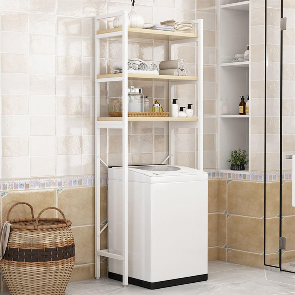 Gdrasuya10 Over The Washer and Dryer Storage Shelf for Laundry Room, 3 Tier White Washer Storage Utility Rack Shelf Laundry Storage Shelf Organizer Space Saving for Room